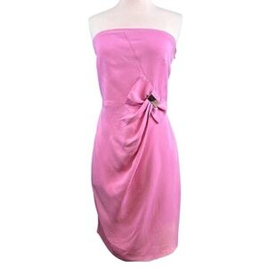 Cristinaeffe Collection Italy Strapless Bow Stretch Dress Pink Size IT 46 US 10